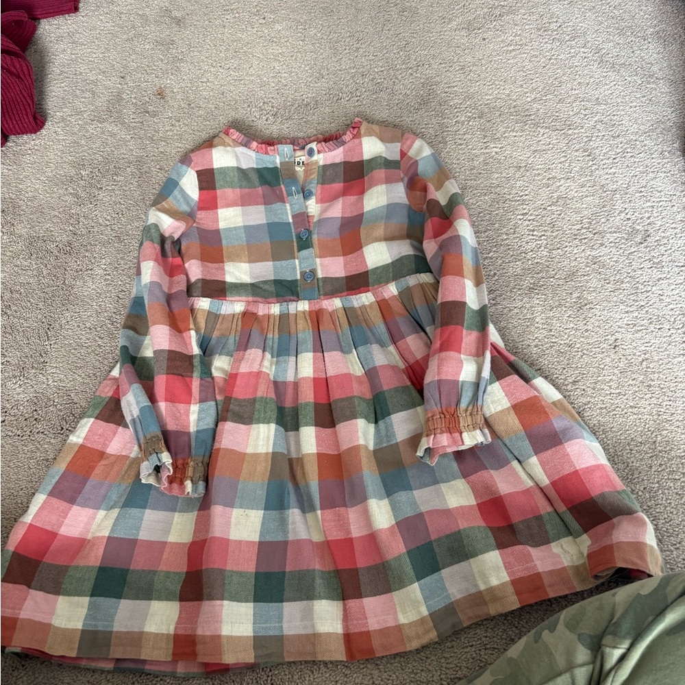 Mini Boden Colorful Checkered Kids Dress